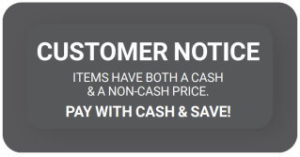 Cash Discount Signage